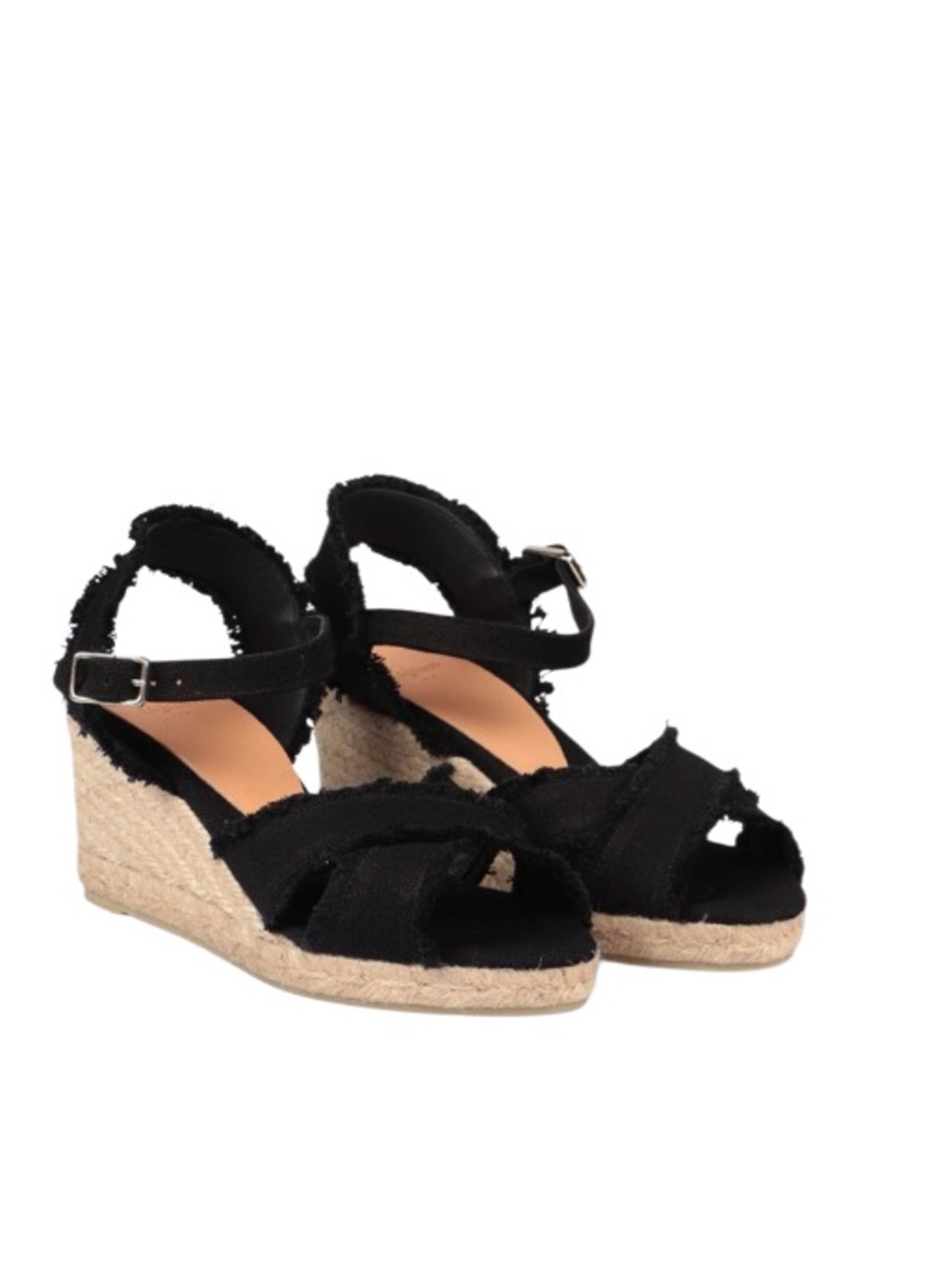 Castaner Wedge Black Espadrille Sandals